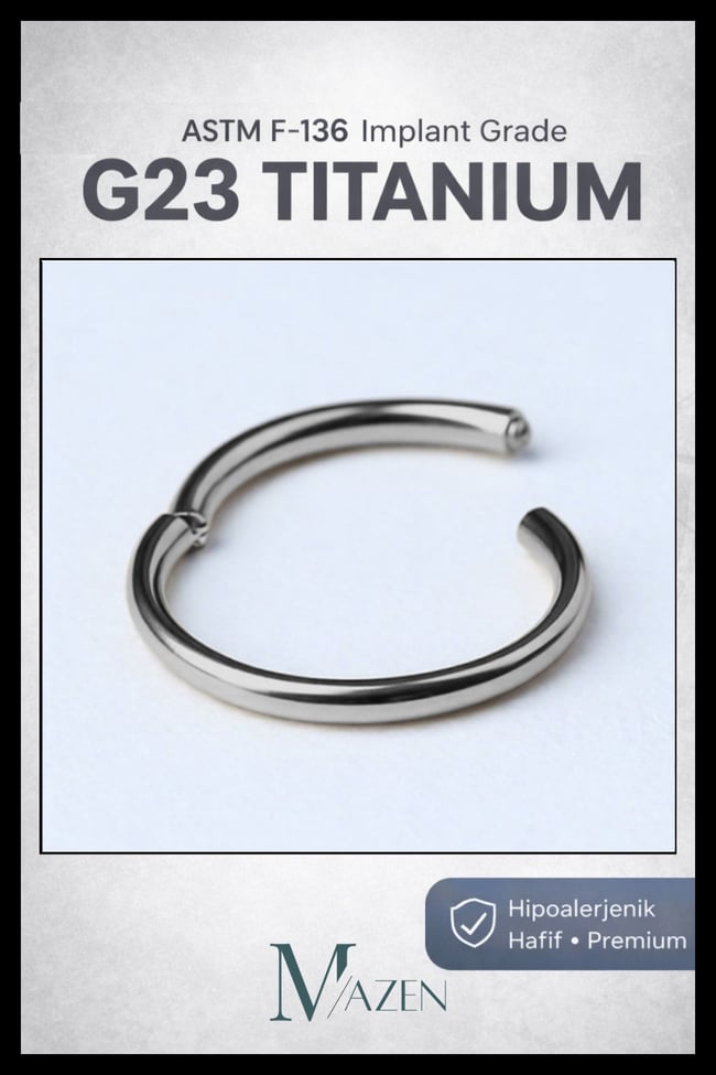 Titanyum Tam Halka Clicker Piercing | Beden Seçenekli | G23 Premium Seri