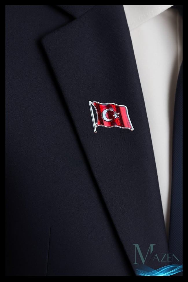 Türk Bayrağı Yaka Rozeti | Metal Kaliteli | Kararmaz | Unisex Takı Aksesuar | Rozet