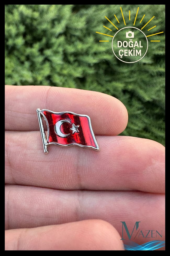 Türk Bayrağı Yaka Rozeti | Metal Kaliteli | Kararmaz | Unisex Takı Aksesuar | Rozet