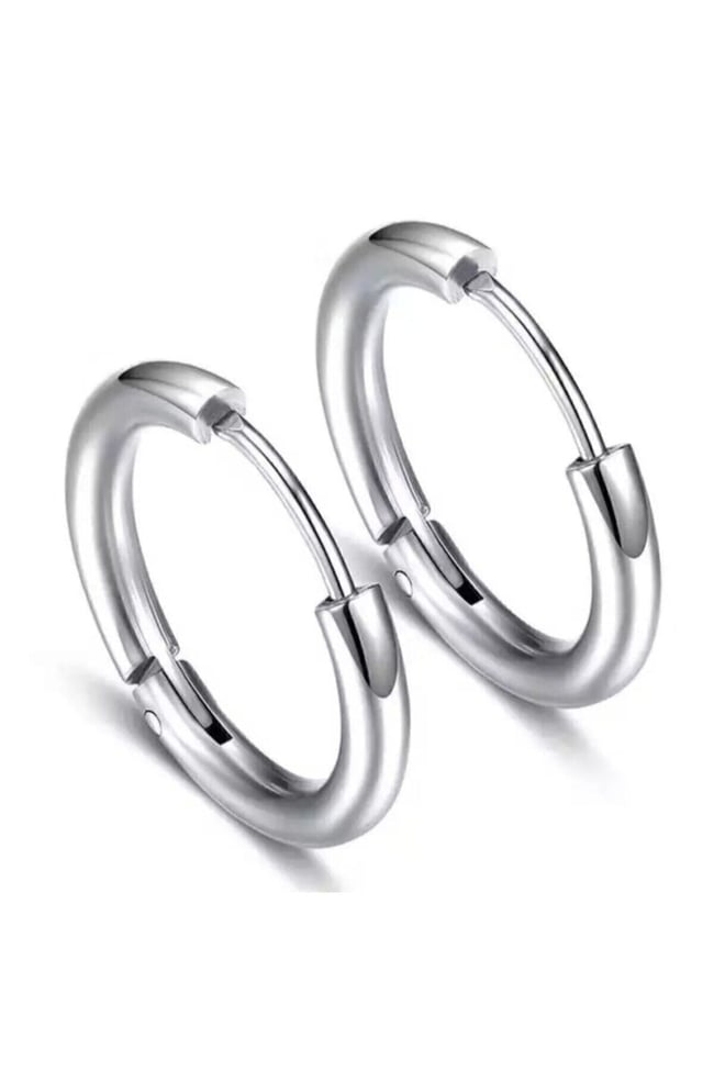 Unisex 316l Cerrahi Çelik Gümüş Renk 10mm Halka Küpe