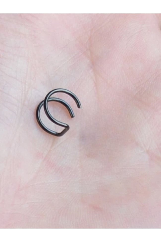 Unisex Çelik Dudak Piercing 316 L Siyah Renk
