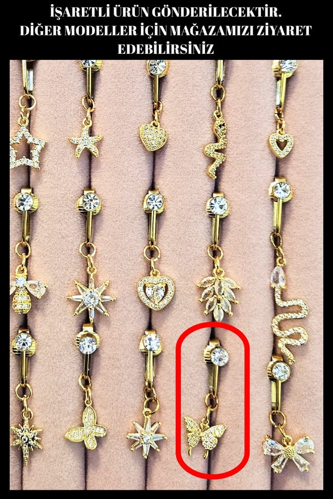 Uzun Kelebek Model Sıkıştırmalı Çelik Göbek Piercing | Yaylı Piercing Model | Delik Gerektirmeyen