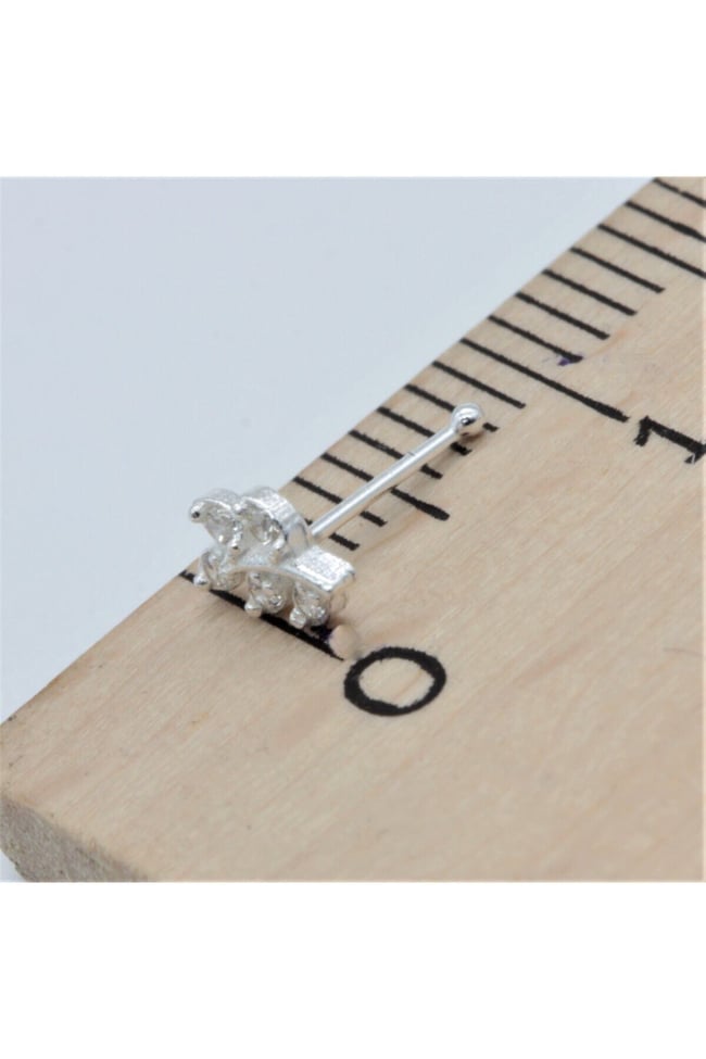 Yaprak Model | 925 Ayar Gümüş Tekli Hızma | Minimalist Burun Piercing | Kadın Takı Aksesuar