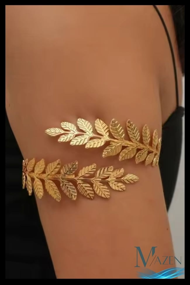 Yaprak Model Ayarlanabilir Kadın Pazu Bilekliği | Modern Kol Aksesuarı | Şık Armcuff Metal Bileklik