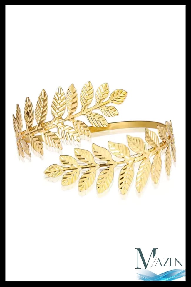 Yaprak Model Ayarlanabilir Kadın Pazu Bilekliği | Modern Kol Aksesuarı | Şık Armcuff Metal Bileklik