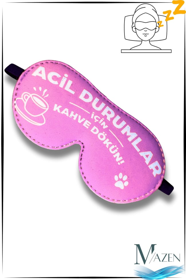 Yazılı Göz Maskesi | Işık Geçirmez Rahat Uyku Bandı | Ayarlanabilir ve Kaymaz