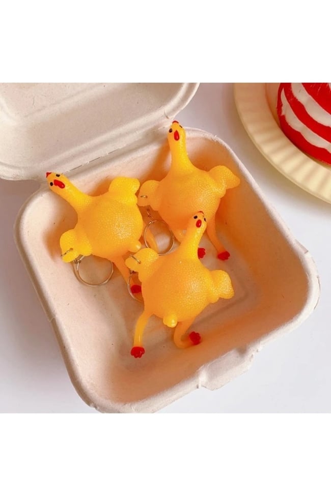 Yumurtlayan Squishy Tavuk Anahtarlık Oyuncak Çanta Cüzdan Süsü