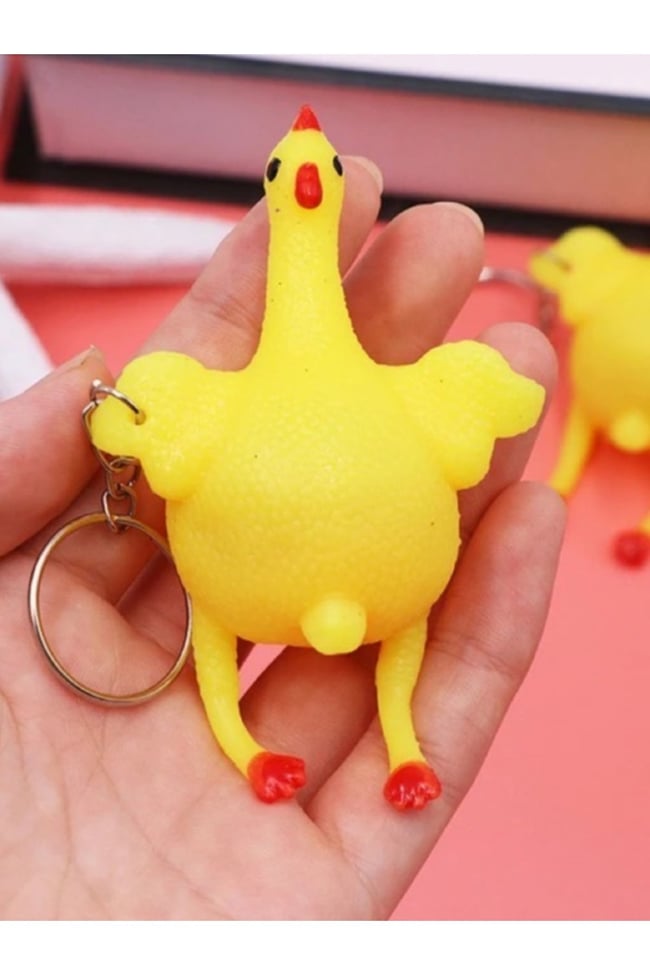 Yumurtlayan Squishy Tavuk Anahtarlık Oyuncak Çanta Cüzdan Süsü