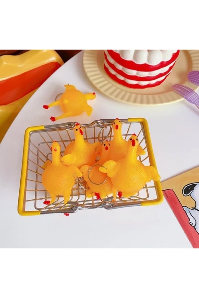 Yumurtlayan Squishy Tavuk Anahtarlık Oyuncak Çanta Cüzdan Süsü