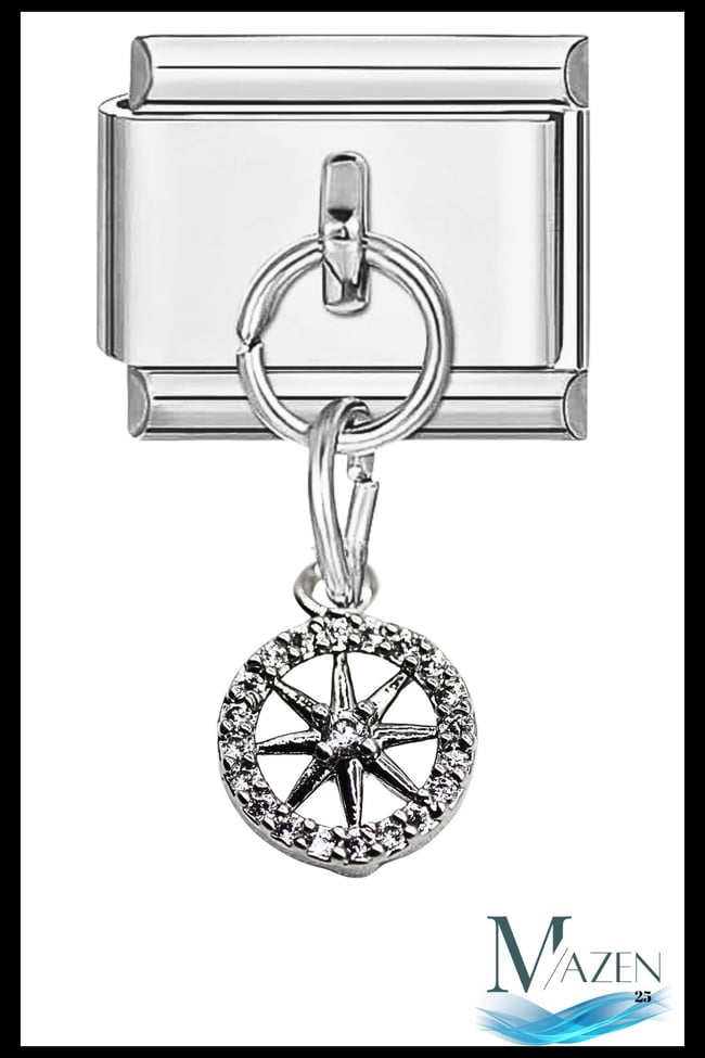 Zirkon Taşlı Dümen Sallantılı Charm | İtalyan Bileklik Uyumlu | Parlak Detaylı Aksesuar