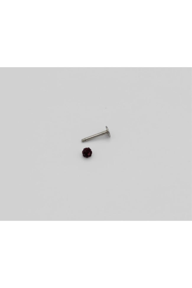 Zirkon Taşlı Piercing | 8 Mm Mürdüm | Kararmaz Çelik | Kıkırdak Tragus Dudak | Tek Toplu