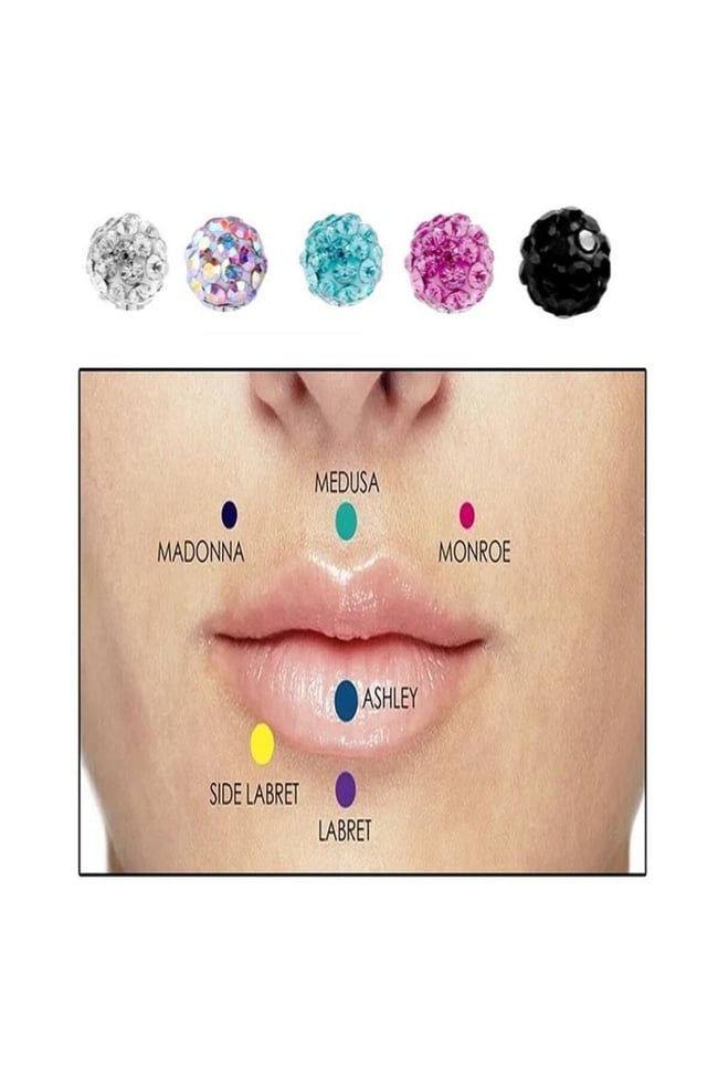 Zirkon Taşlı Piercing | 8 Mm Mürdüm | Kararmaz Çelik | Kıkırdak Tragus Dudak | Tek Toplu