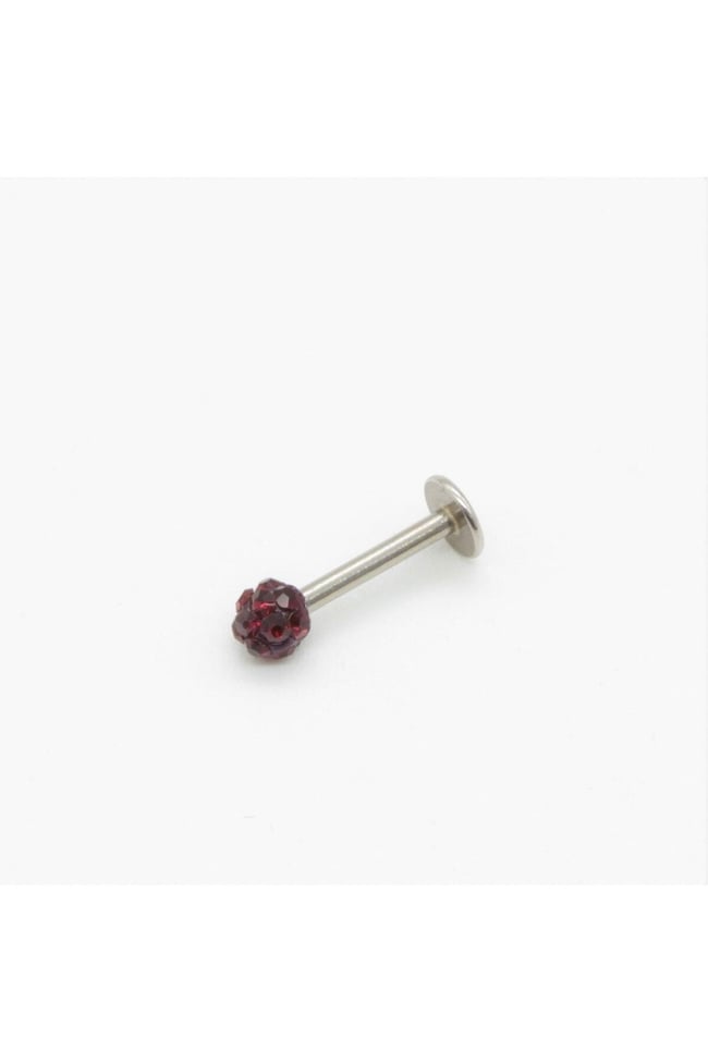 Zirkon Taşlı Piercing | 8 Mm Mürdüm | Kararmaz Çelik | Kıkırdak Tragus Dudak | Tek Toplu