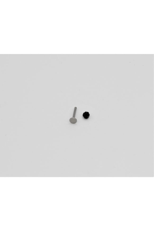 Zirkon Taşlı Piercing | 8 Mm Siyah | Kararmaz Çelik | Kıkırdak Tragus Dudak | Tek Toplu