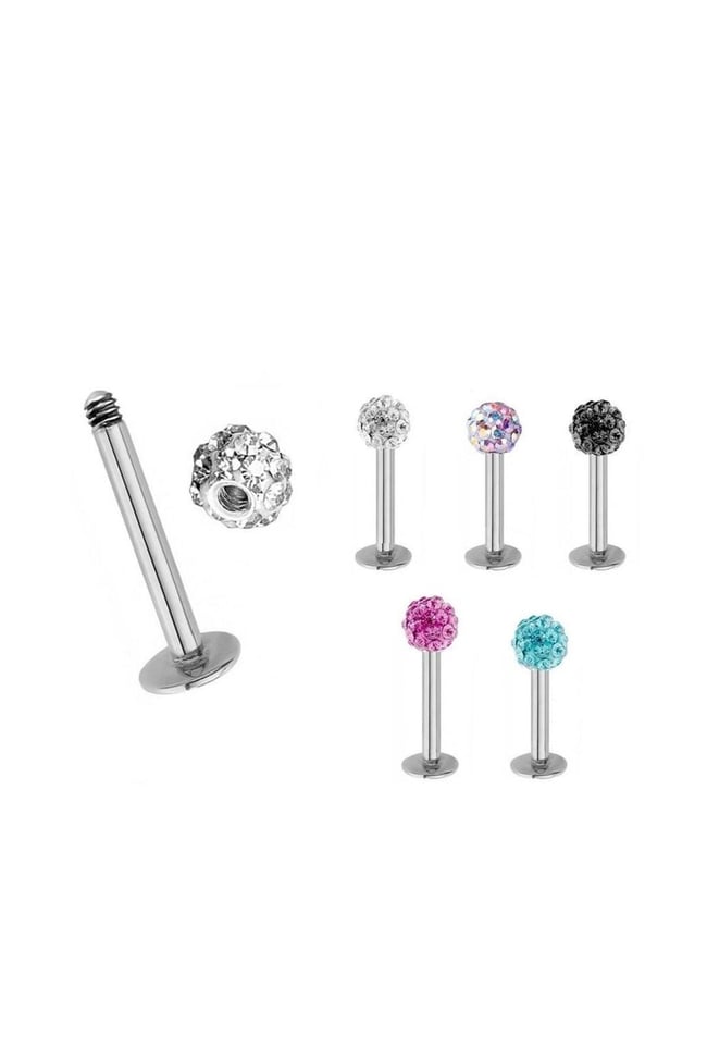 Zirkon Taşlı Piercing | 8 Mm Turkuaz | Kararmaz Çelik | Kıkırdak Tragus Dudak | Tek Toplu