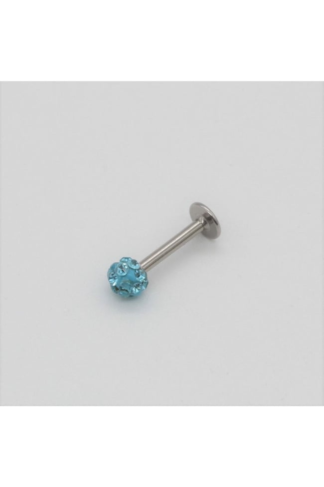 Zirkon Taşlı Piercing | 8 Mm Turkuaz | Kararmaz Çelik | Kıkırdak Tragus Dudak | Tek Toplu