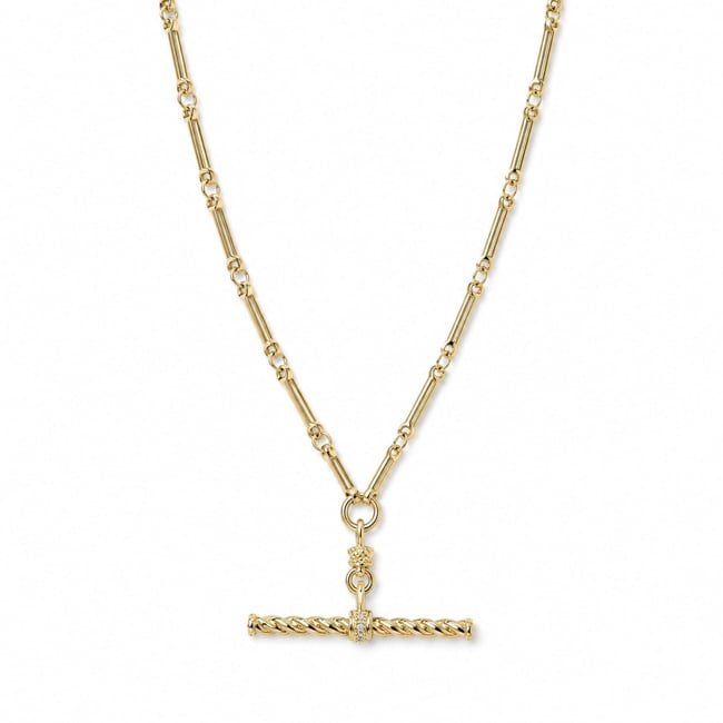 14K Özel Seri Burgu T-Bar Kolye