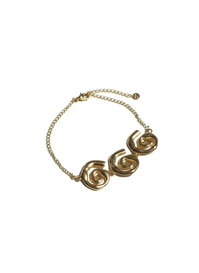 Altın Renk Spiral Figürlü Modern Kadın Çelik Bileklik