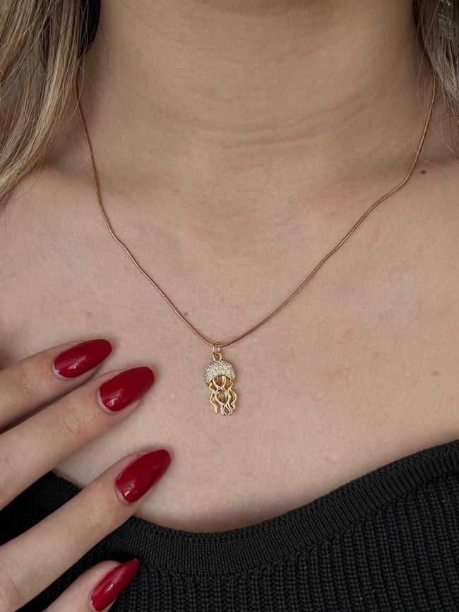 Medusa Zirkon Gold Kolye