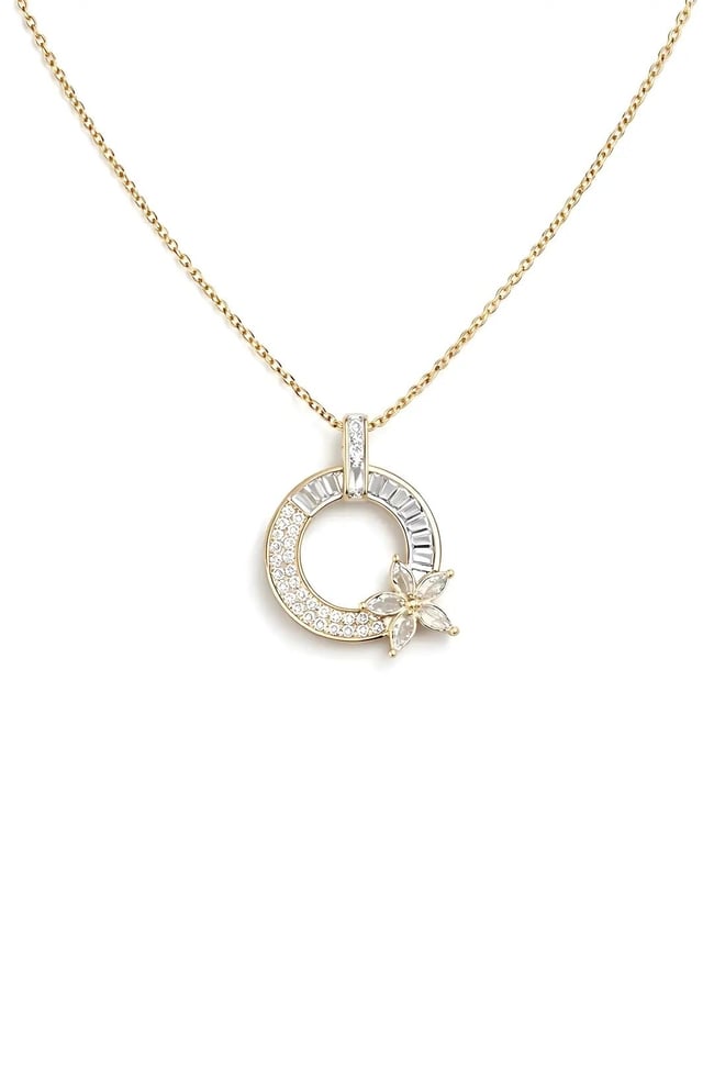 Özel Seri Flora Silver Gold Kolye