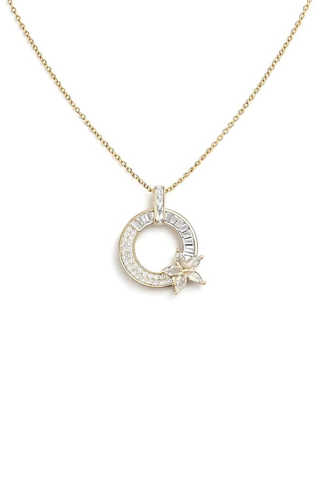 Özel Seri Flora Silver Gold Kolye