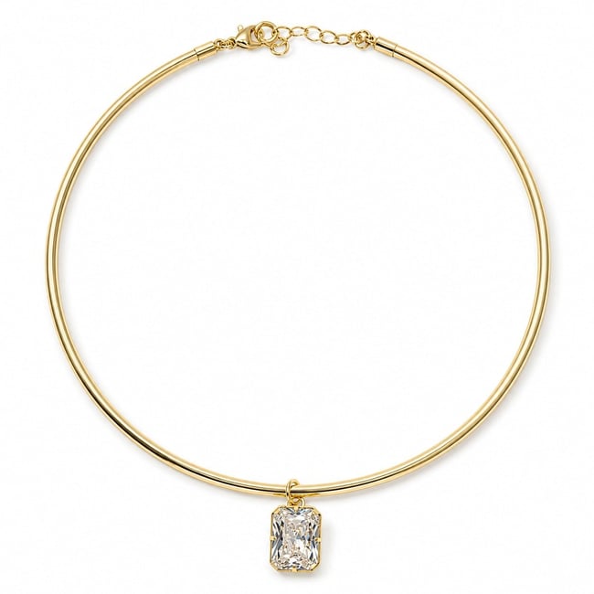 Özel Seri Markiz  Büyük Kare Taşlı Choker Kolye