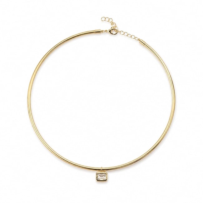 Özel Seri Markiz Kare Taşlı Choker Kolye