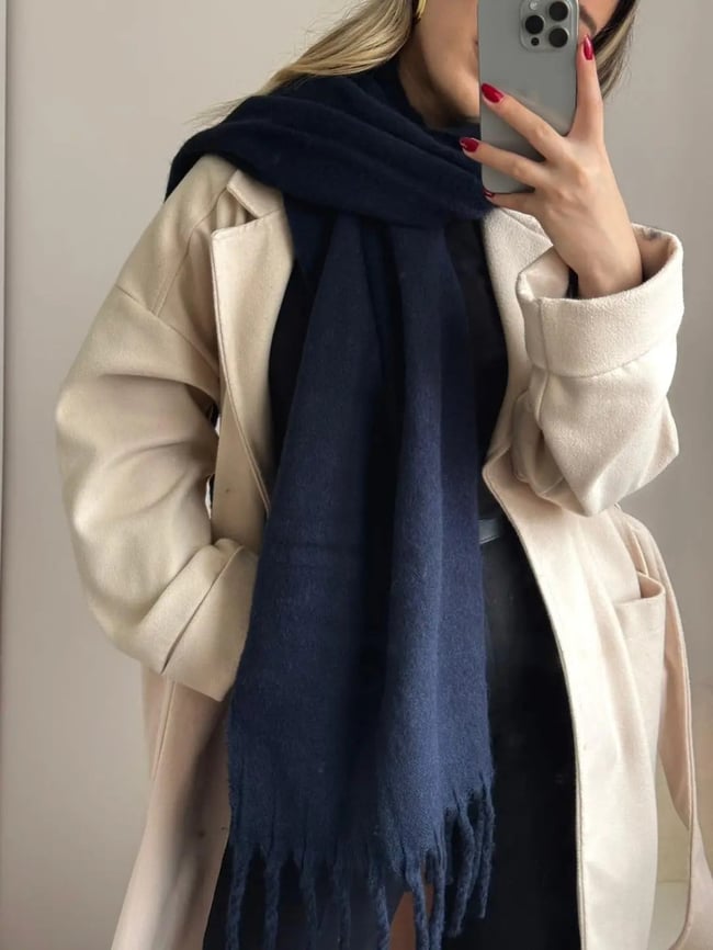 Yumuşak Dokulu Pinterest Atkı Üç Renkli