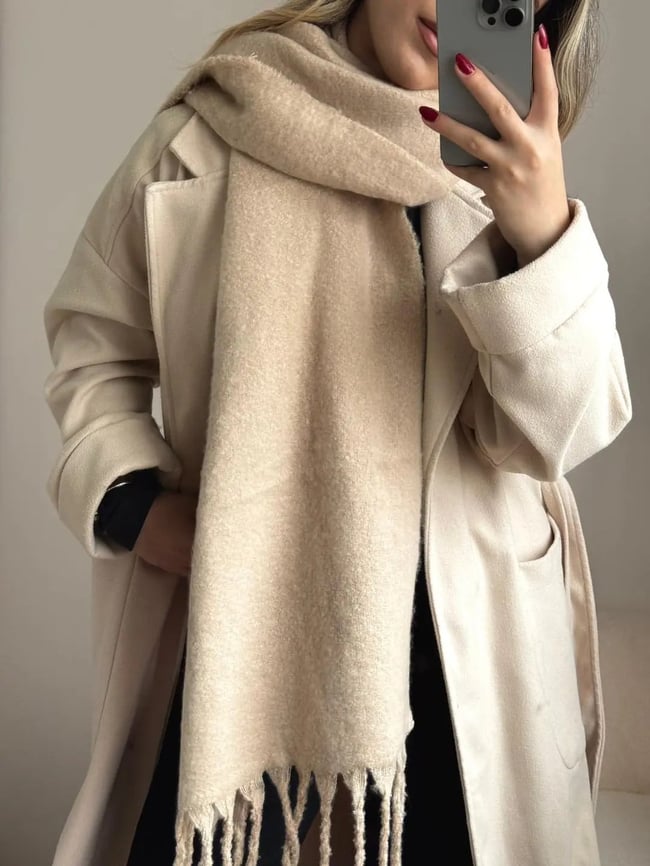 Yumuşak Dokulu Pinterest Atkı Üç Renkli