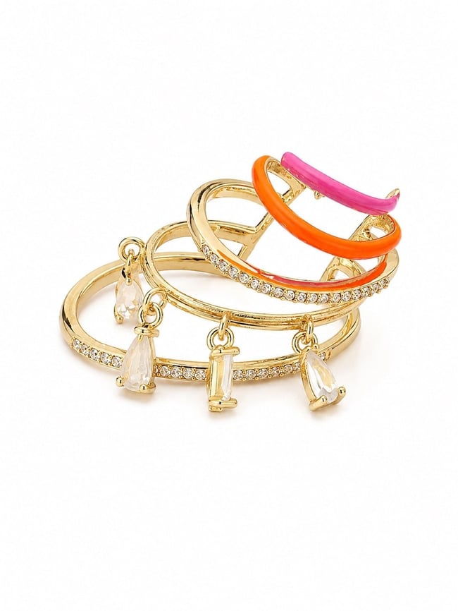Zirkon Taşlı ve Mineli Çoklu Kıkırdak Küpesi (Earcuff)