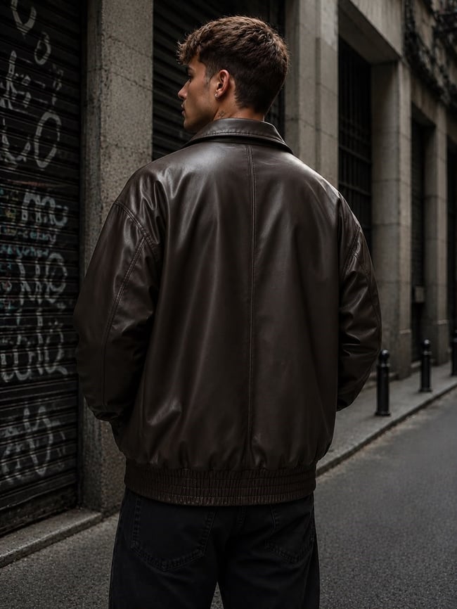 Erkek Oversize Deri Ceket