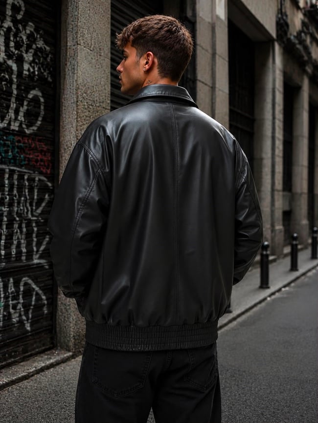 Erkek Oversize Deri Ceket
