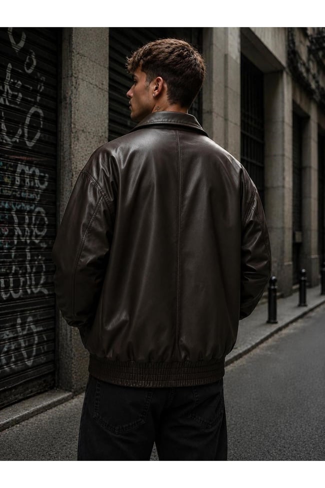 Erkek oversize deri ceket