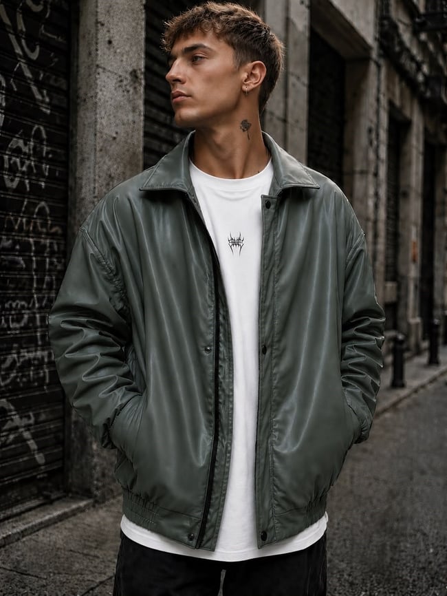 Erkek Oversize Deri Ceket