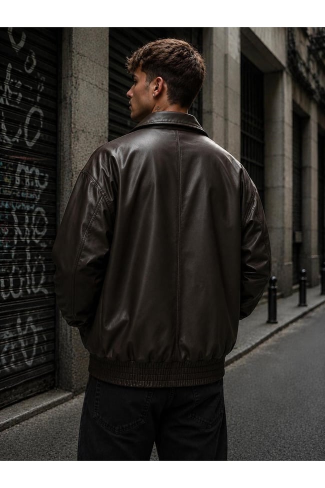 Erkek oversize deri ceket