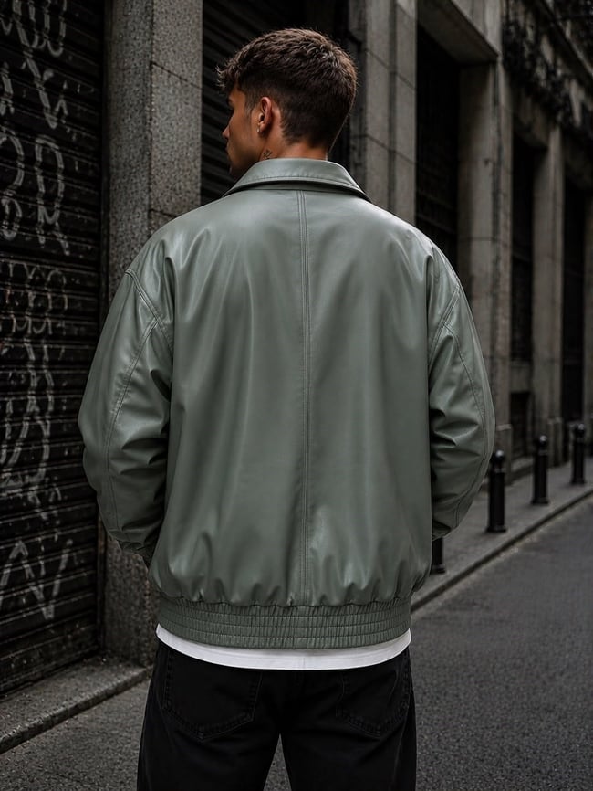Erkek Oversize Deri Ceket