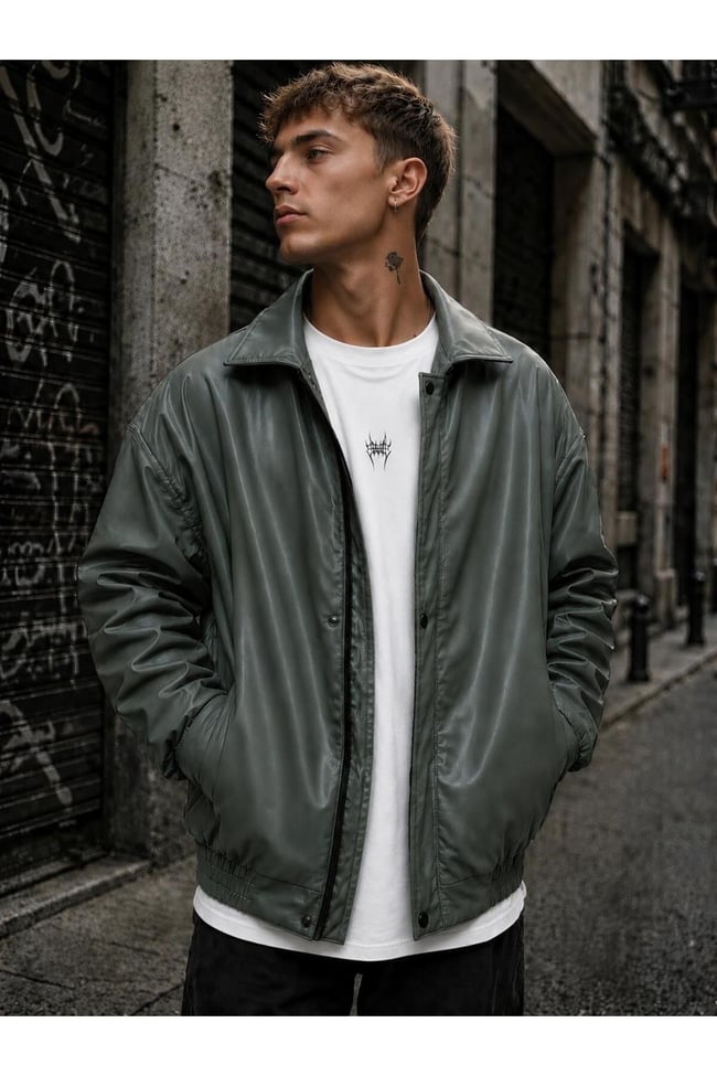 Erkek oversize deri ceket