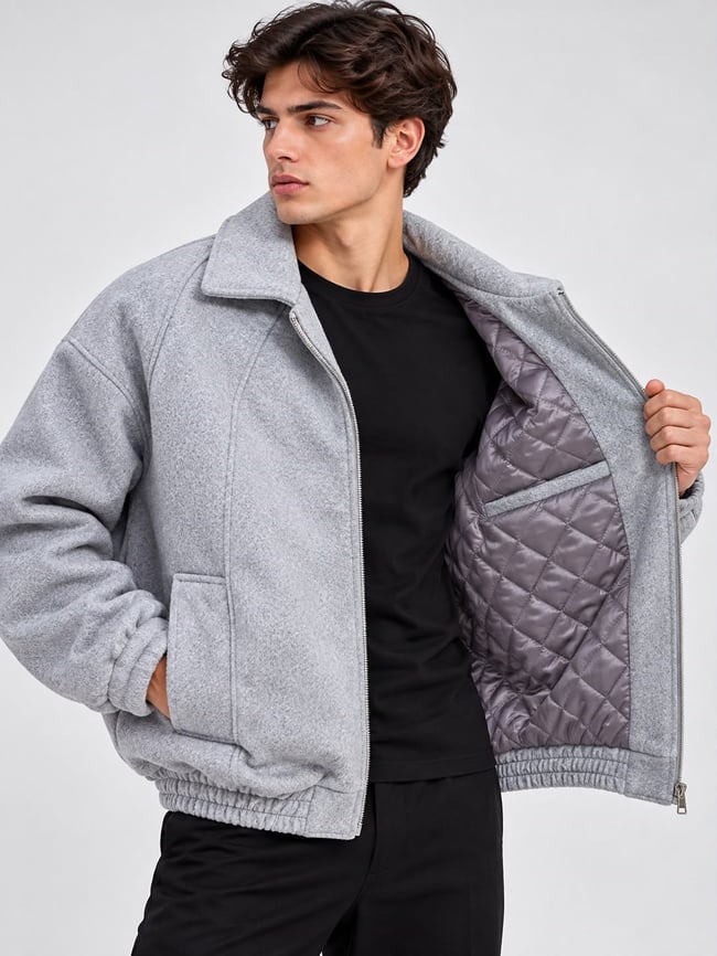 Erkek oversize kaşe mont