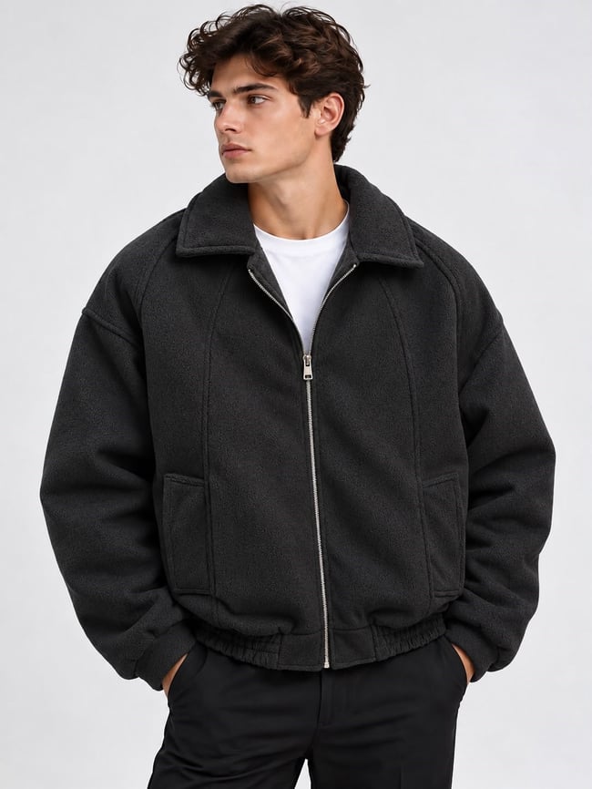 Erkek oversize kaşe mont
