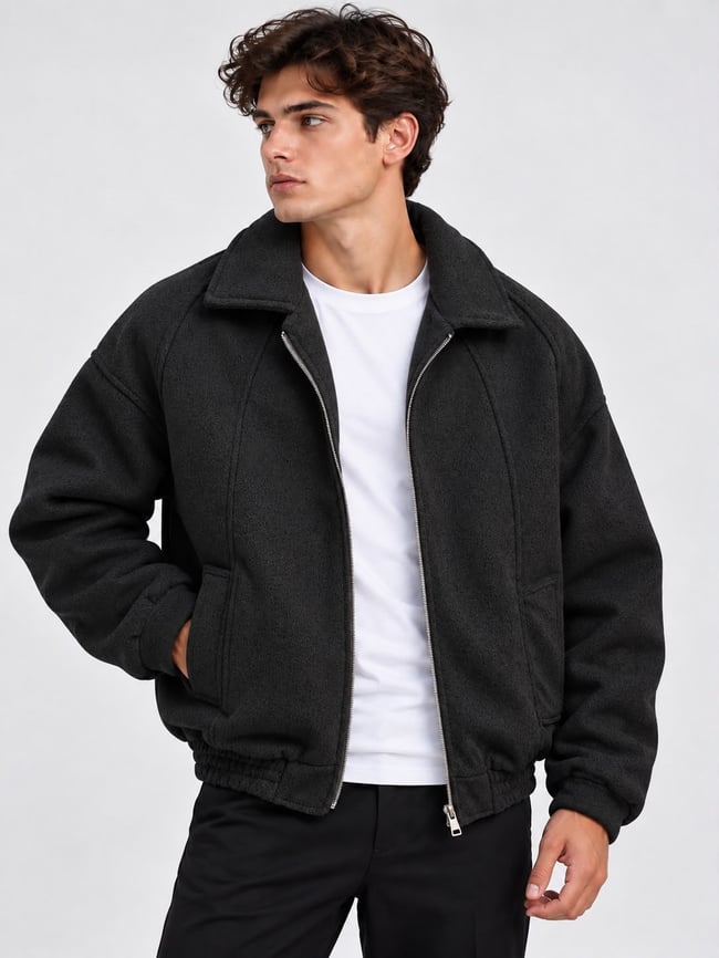 Erkek oversize kaşe mont