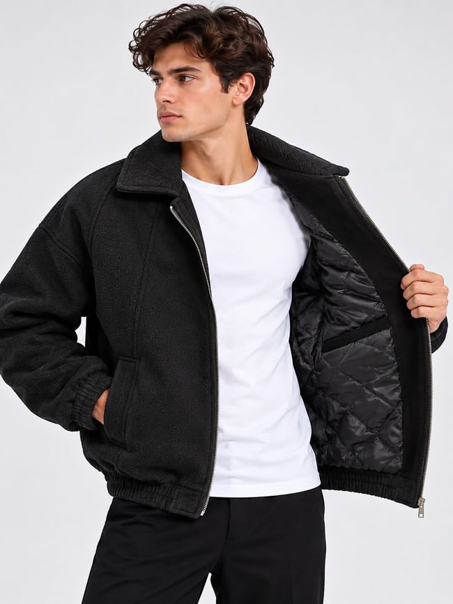 Erkek oversize kaşe mont