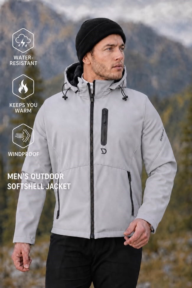 Erkek softshell kumaş mont