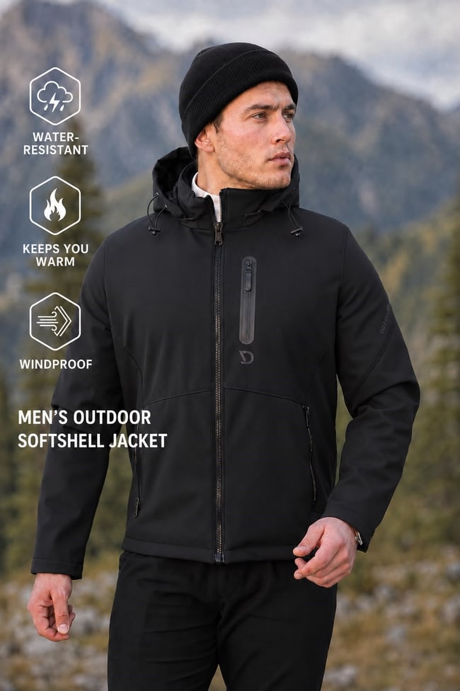 Erkek softshell kumaş mont