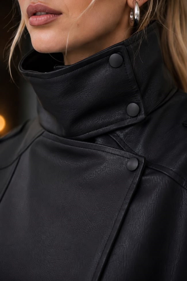Oversize Kadın Deri Ceket 