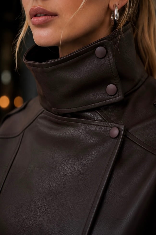 Oversize Kadın Deri Ceket 