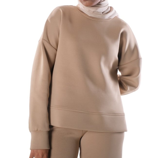 Side Slipped Blouse - CAMEL ( BLUZ )