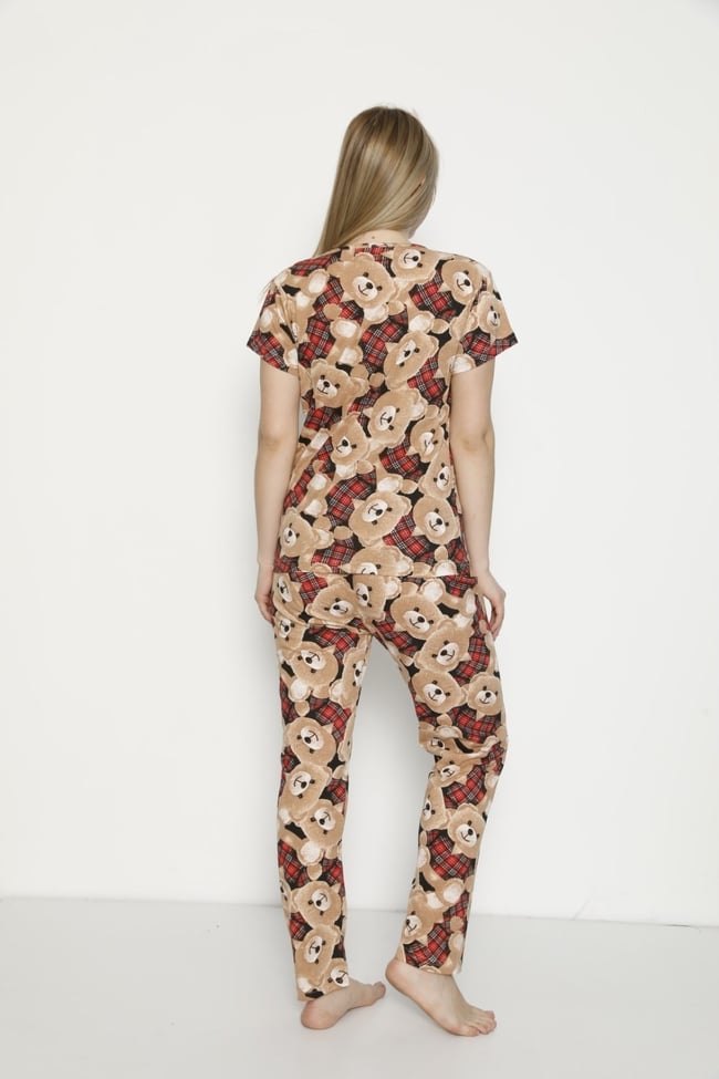 Kadın Ayıcık Desenli Pijama Takımı