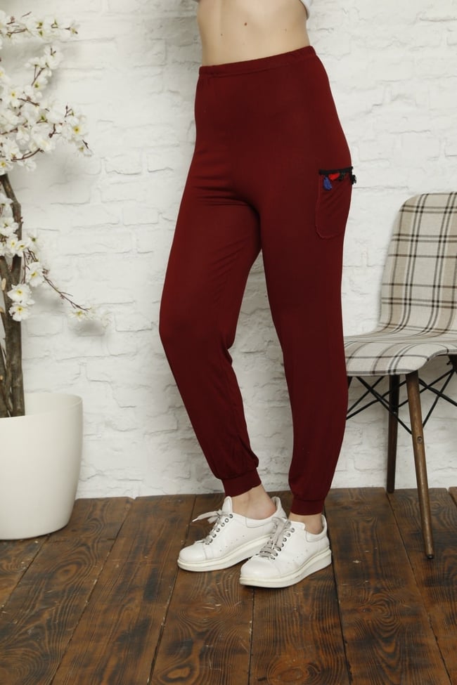 Kadın Bordo Eşofman Altı