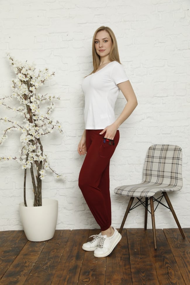 Kadın Bordo Eşofman Altı