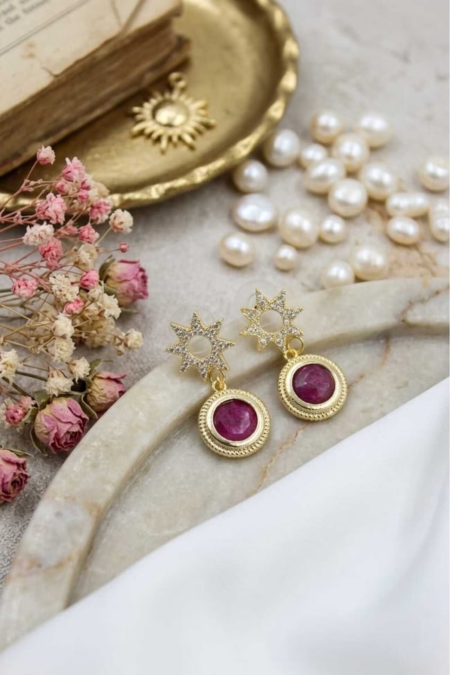 Feyz Celestial Ruby Küpe